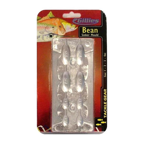 Sinker Moulds Gillies Bean Sinker Mould Combo - Makes 4 Different Size Bean Sinkers 4 Sinker Moulds Gillies Bean Sinker Mould Combo - Makes 4 Different Size Bean Sinkers - Image 2