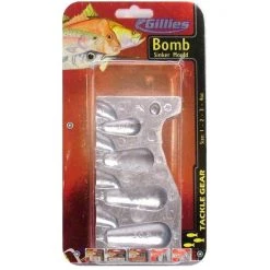 Sinker Moulds Gillies Small Bomb Sinker Mould Combo - Makes 4 Different Bomb Sinkers At A Time -Outlet Fishing Accessories Store 27BOMB 2
