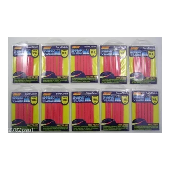 10 Packets Of Red SureCatch Fishing Heat Shrink Tube - Wire Cable Sleeve Tubing 8 10 Packets Of Red SureCatch Fishing Heat Shrink Tube - Wire Cable Sleeve Tubing - Image 6