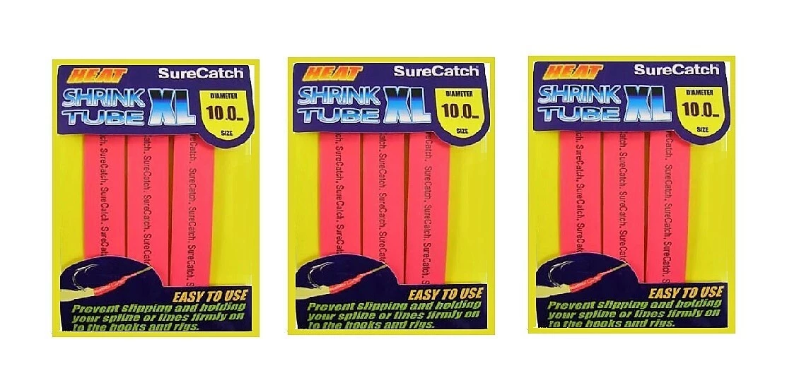 3 Packets Of SureCatch Fishing Heat Shrink Tube - Red 3 3 Packets Of SureCatch Fishing Heat Shrink Tube - Red