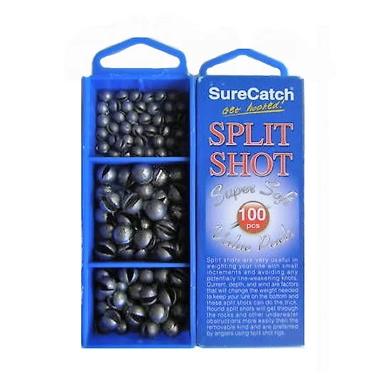 Surecatch 100 Pce Split Shot Sinker Pack 3 Sizes + Tackle Box - 1g 2g 3g 4 Surecatch 100 Pce Split Shot Sinker Pack 3 Sizes + Tackle Box - 1g 2g 3g - Image 2