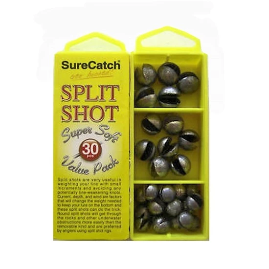 Surecatch Surecatch 30 X Assorted Large Split Shot Sinkers In Tackle Box - Split Shot Sinker Pack 4 Surecatch Surecatch 30 X Assorted Large Split Shot Sinkers In Tackle Box - Split Shot Sinker Pack - Image 2