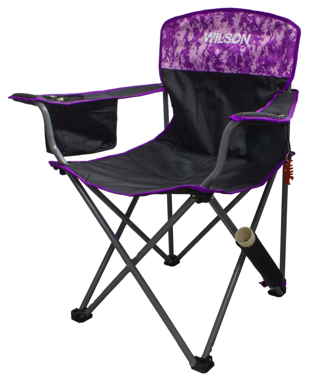 Camping Wilson Digi Camo Pink/Purple Fishing Chair With Lined Cooler Bag And Rod Holder 3 Camping Wilson Digi Camo Pink/Purple Fishing Chair With Lined Cooler Bag And Rod Holder