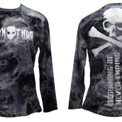 Fishing Shirts & Polos Bone Ocean Thug Distressed Long Sleeve Fishing Shirt -Lightweight Fishing Jersey