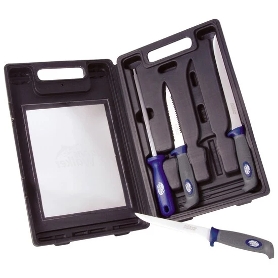 Jarvis Walker Pro Fish Filleting Kit-3 X Fishing Knives,Sharpening Steel In Case 4 Jarvis Walker Pro Fish Filleting Kit-3 X Fishing Knives,Sharpening Steel In Case - Image 2
