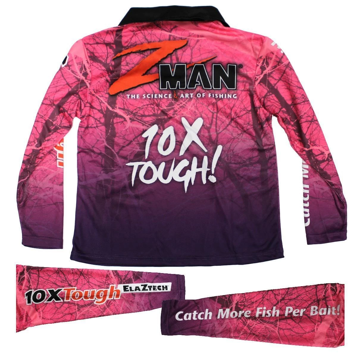 Fishing Shirts & Polos Zman Pink Kids Long Sleeve Tournament Fishing Shirt With Collar 3 Fishing Shirts & Polos Zman Pink Kids Long Sleeve Tournament Fishing Shirt With Collar