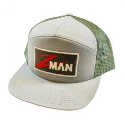 Hats/Caps ZMan Flat Billz Khaki/Loden Trucker Fishing Cap With Adjustable Strap