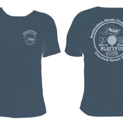 Fishing Shirts & Polos Indigo Blue Platypus Fishing Line Vintage Tee Shirt - Short Sleeve Fishing Shirt