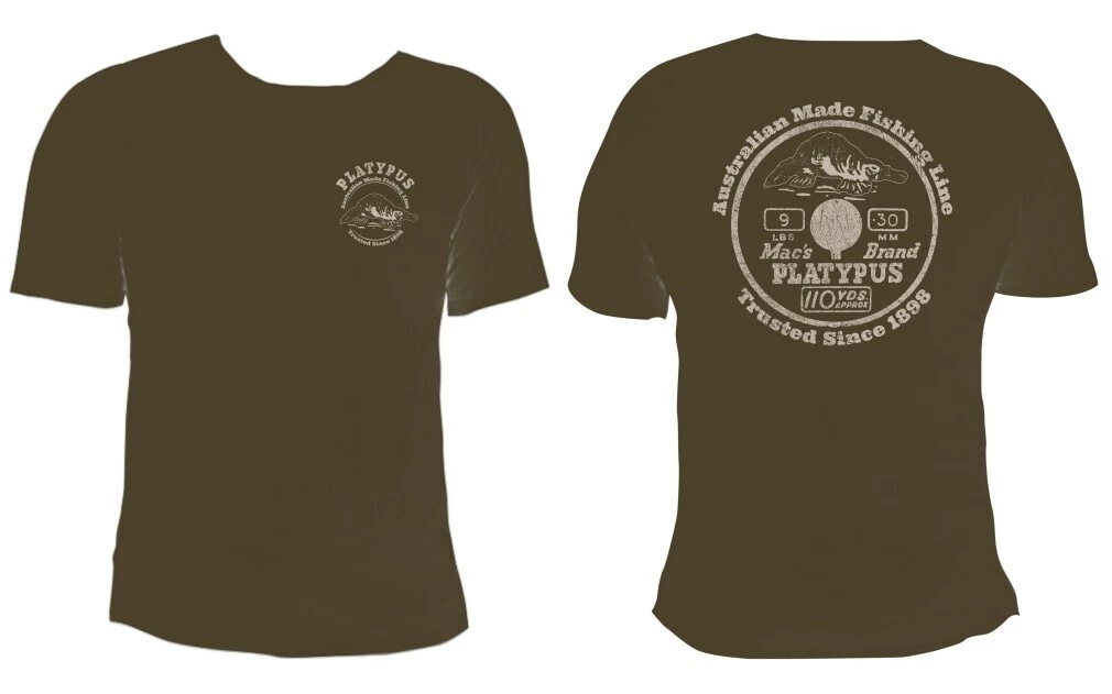 Fishing Shirts & Polos Olive Platypus Fishing Line Vintage Tee Shirt - Short Sleeve Fishing Shirt 3 Fishing Shirts & Polos Olive Platypus Fishing Line Vintage Tee Shirt - Short Sleeve Fishing Shirt