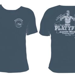 Fishing Shirts & Polos Indigo Blue Platypus Fishing Line "Giveitastretch" Tee Shirt -Short Sleeve Shirt