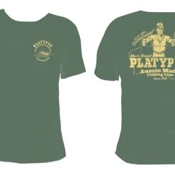 Fishing Shirts & Polos Military Green Platypus Fishing Line "Giveitastretch" Tee Shirt - Short Sleeve