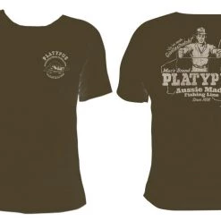 Fishing Shirts & Polos Olive Platypus Fishing Line "Giveitastretch" Tee Shirt - Short Sleeve Shirt
