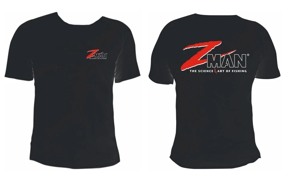 Fishing Shirts & Polos Black Zman Logo Tee Shirt - 100% Cotton Short Sleeve Fishing Shirt 3 Fishing Shirts & Polos Black Zman Logo Tee Shirt - 100% Cotton Short Sleeve Fishing Shirt