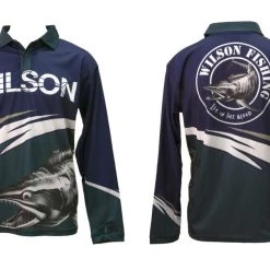 Fishing Shirts & Polos Team Wilson Bolt Tournament Long Sleeve Fishing Shirt With Collar - UPF50+