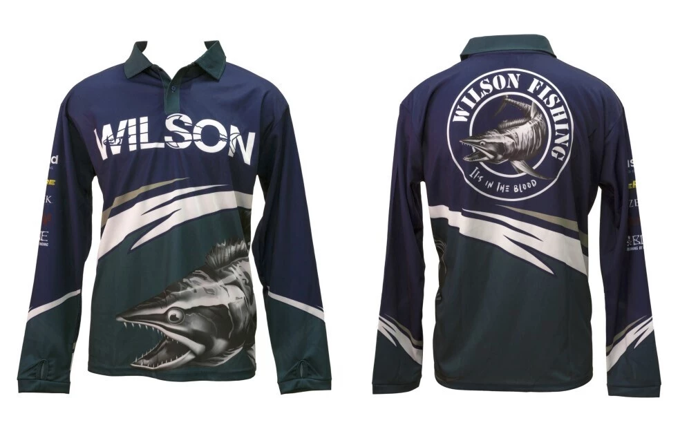 Fishing Shirts & Polos Team Wilson Bolt Tournament Long Sleeve Fishing Shirt With Collar - UPF50+ 3 Fishing Shirts & Polos Team Wilson Bolt Tournament Long Sleeve Fishing Shirt With Collar - UPF50+