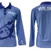 Fishing Shirts & Polos Wilson Blue Cod Tournament Long Sleeve Fishing Shirt With Collar -Outlet Fishing Accessories Store AFSWCBS