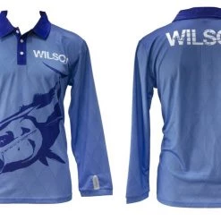 Fishing Shirts & Polos Wilson Blue Cod Tournament Long Sleeve Fishing Shirt With Collar