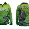 Fishing Shirts & Polos Team Wilson Green Tournament Long Sleeve Fishing Shirt With Collar - UPF50+ 1 Fishing Shirts & Polos Team Wilson Green Tournament Long Sleeve Fishing Shirt With Collar - UPF50+ -Outlet Fishing Accessories Store AFSWGS