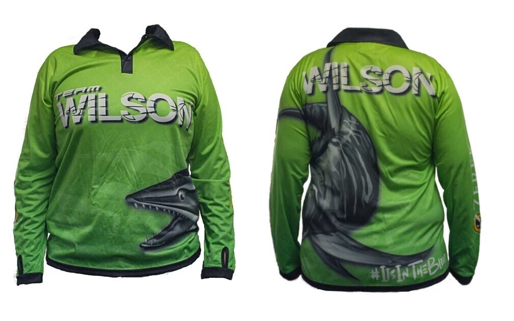 Fishing Shirts & Polos Team Wilson Green Tournament Long Sleeve Fishing Shirt With Collar - UPF50+ 3 Fishing Shirts & Polos Team Wilson Green Tournament Long Sleeve Fishing Shirt With Collar - UPF50+