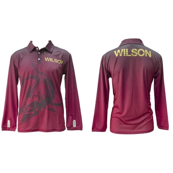 Fishing Shirts & Polos Wilson Maroon Mackerel Tournament Long Sleeve Fishing Shirt With Collar 4 Fishing Shirts & Polos Wilson Maroon Mackerel Tournament Long Sleeve Fishing Shirt With Collar - Image 2