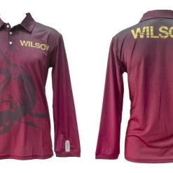 Fishing Shirts & Polos Wilson Maroon Mackerel Tournament Long Sleeve Fishing Shirt With Collar