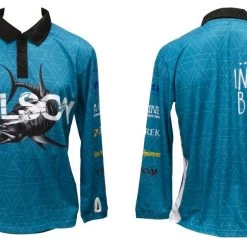 Fishing Shirts & Polos Wilson Teal Tournament Long Sleeve Fishing Shirt With Collar - Fishing Jersey