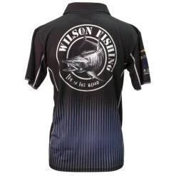 Fishing Shirts & Polos Wilson Fishing Sublimated Black Polo Shirt - UPF 50+ Comfy Breathable Material -Outlet Fishing Accessories Store APSWBS 3