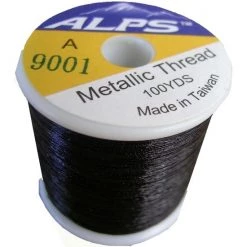 Rod Wrapping Threads Alps 100yds Of Metallic Black Rod Wrapping Thread-Size A (0.15mm) Thread -Outlet Fishing Accessories Store Alps Thread 100yds 9001 2