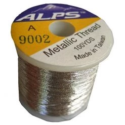 Rod Wrapping Threads Alps 100yds Of Metallic Silver Rod Wrapping Thread-Size A (0.15mm) Thread