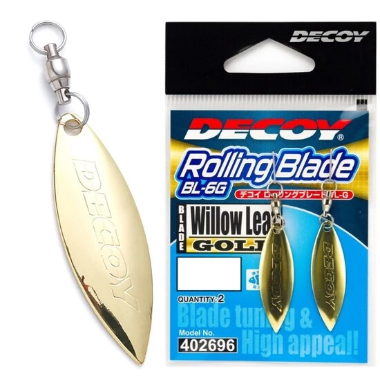 Spinners And Spinner Baits 2 Pack Of Gold Decoy Rolling Blades - BL-6G Willow Leaf Lure Attractor Blades 3 Spinners And Spinner Baits 2 Pack Of Gold Decoy Rolling Blades - BL-6G Willow Leaf Lure Attractor Blades - Image 2