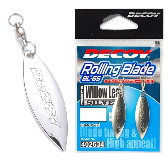 Spinners And Spinner Baits 2 Pack Of Silver Decoy Rolling Blades - BL-6G Willow Leaf Lure Attractor Blades 4 Spinners And Spinner Baits 2 Pack Of Silver Decoy Rolling Blades - BL-6G Willow Leaf Lure Attractor Blades - Image 2