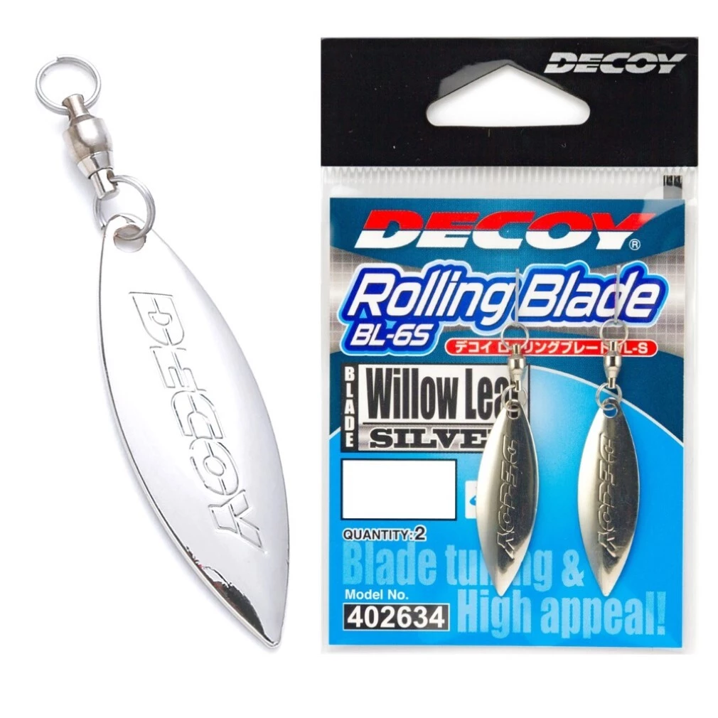 Spinners And Spinner Baits 2 Pack Of Silver Decoy Rolling Blades - BL-6G Willow Leaf Lure Attractor Blades 3 Spinners And Spinner Baits 2 Pack Of Silver Decoy Rolling Blades - BL-6G Willow Leaf Lure Attractor Blades
