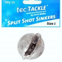 20 X Jarvis Walker 2 Split Shot Sinkers - Pre Packed 2 Split Shot Fishing Sinkers