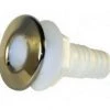 Marine Plumbing 25mm White Platinum Polypropylene Skin Fitting With Stainless Steel Trim