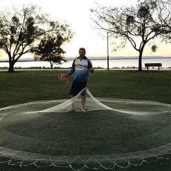 Mono 1" Mesh Pro Throw Mono Bottom Pocket Cast Net With Lead Weights