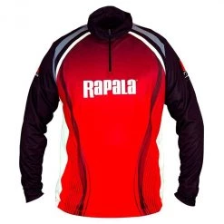 Fishing Shirts & Polos Rapala Red/Black Long Sleeve Tournament Fishing Shirt - UPF 30+ Fishing Jersey