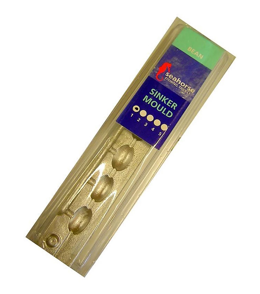 Sinker Moulds Seahorse 1 Bean Sinker Mould - Makes 6 Sinkers - Made In Australia 3 Sinker Moulds Seahorse 1 Bean Sinker Mould - Makes 6 Sinkers - Made In Australia