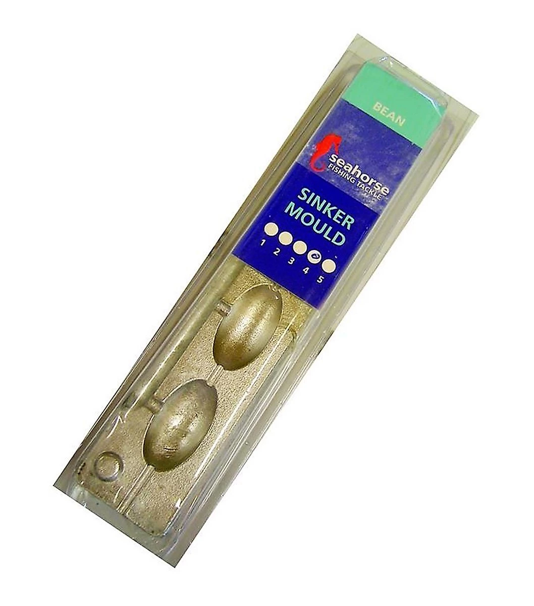 Sinker Moulds Seahorse 4 Bean Sinker Mould - Makes 4 Sinkers - Made In Australia 3 Sinker Moulds Seahorse 4 Bean Sinker Mould - Makes 4 Sinkers - Made In Australia