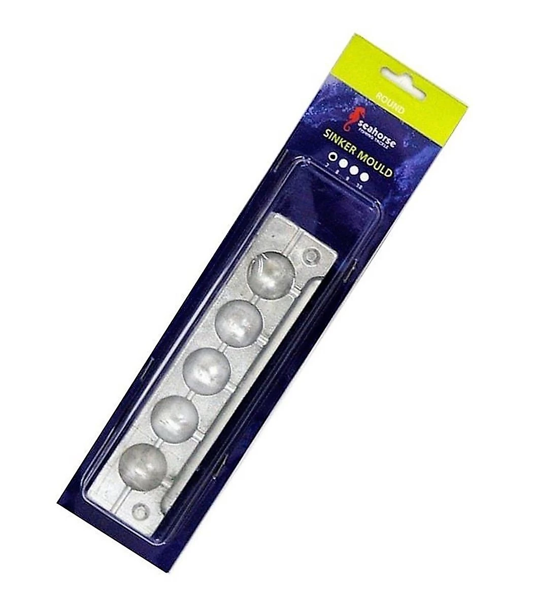 Sinker Moulds Seahorse 7 Ball Sinker Mould - Makes 5 Sinkers - Made In Australia 3 Sinker Moulds Seahorse 7 Ball Sinker Mould - Makes 5 Sinkers - Made In Australia