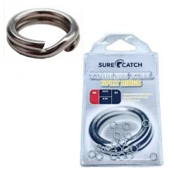 3 X Packets Of Surecatch Stainless Steel Split Rings For Fishing Lures