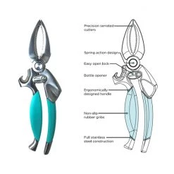 Other Toadfish Outfitters Stainless Steel Crab Cutter Tool - Evenly Cuts Crab Claws -Outlet Fishing Accessories Store TFCRABTOOL 3