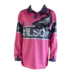 Fishing Shirts & Polos Team Wilson Pink Kids Tournament Long Sleeve Fishing Shirt With Collar -Outlet Fishing Accessories Store TSLSPK 1