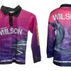 Fishing Shirts & Polos Team Wilson Pink/Purple Kids Tournament Long Sleeve Fishing Shirt With Collar -Outlet Fishing Accessories Store TSLSPPK4