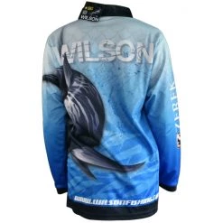 Fishing Shirts & Polos Team Wilson Kids Light Blue Tournament Long Sleeve Fishing Shirt With Collar -Outlet Fishing Accessories Store TSLSWLK 2