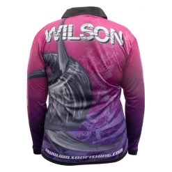 Fishing Shirts & Polos Team Wilson Pink/Purple Tournament Long Sleeve Fishing Shirt - Fishing Jersey -Outlet Fishing Accessories Store TSLSWPP 1