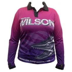 Fishing Shirts & Polos Team Wilson Pink/Purple Tournament Long Sleeve Fishing Shirt - Fishing Jersey -Outlet Fishing Accessories Store TSLSWPP