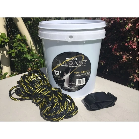 12ft Wilson Pro Cast Top Pocket Cast Net-Standard Mono Cast Net With 1 Inch Mesh 4 12ft Wilson Pro Cast Top Pocket Cast Net-Standard Mono Cast Net With 1 Inch Mesh - Image 2