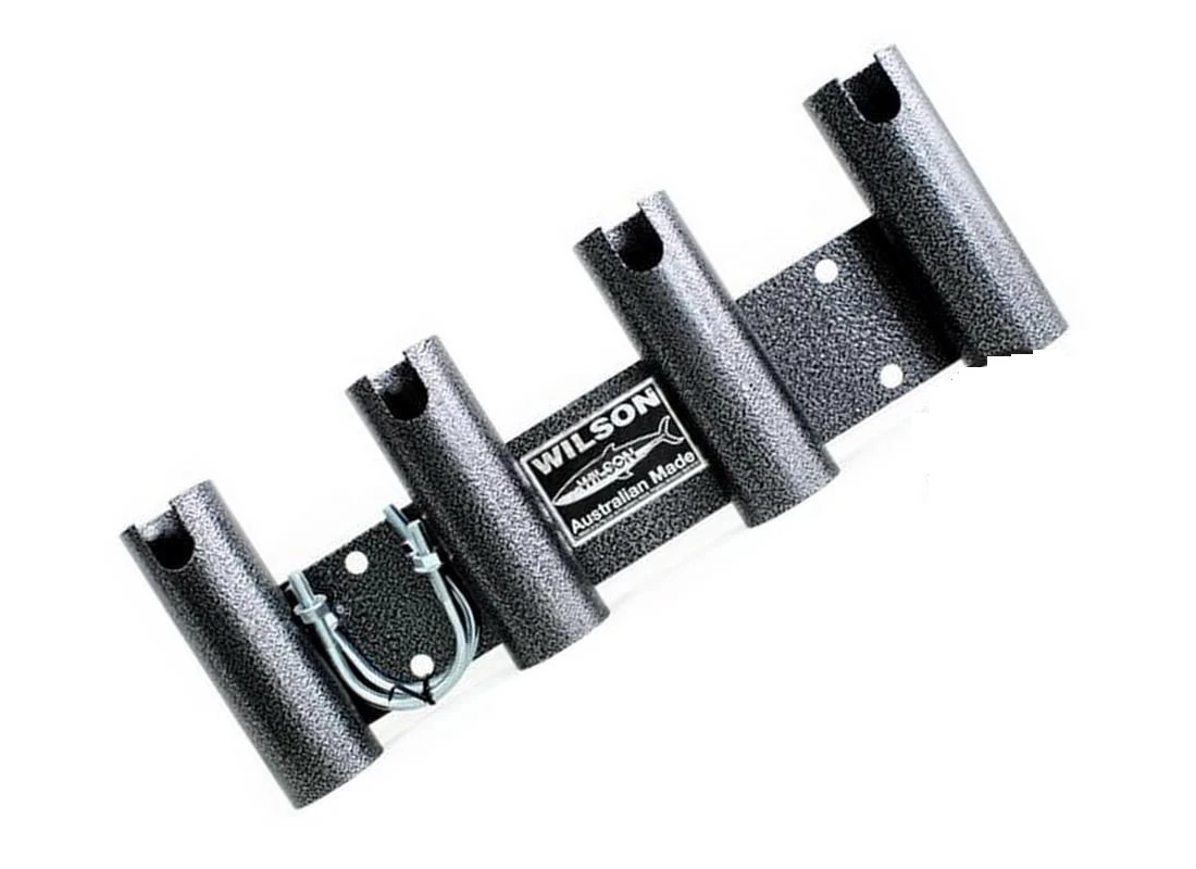 Rod Holders And Rod Rests Wilson Bull Bar Rod Holder Black Hammertone Aluminium 4 Hole 3 Rod Holders And Rod Rests Wilson Bull Bar Rod Holder Black Hammertone Aluminium 4 Hole
