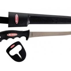 Knives Berkley 7" Stainless Steel Fillet Knife + Sheath & Knife Sharpener-Fish Cleaning