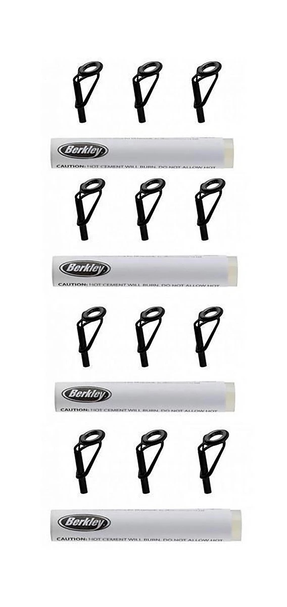 Repair Kits 4 X Berkley Fishing Rod Tip Repair Kit-3 Black Replacement Tips+Quick-Dry Cement 3 Repair Kits 4 X Berkley Fishing Rod Tip Repair Kit-3 Black Replacement Tips+Quick-Dry Cement